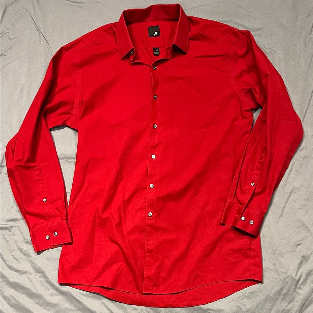 JF J.Ferrar Vibrant Red Dress Shirt